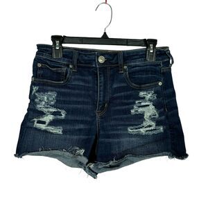American Eagle Hi-rise Shortie Distressed Cut Off Shorts Women's 8
